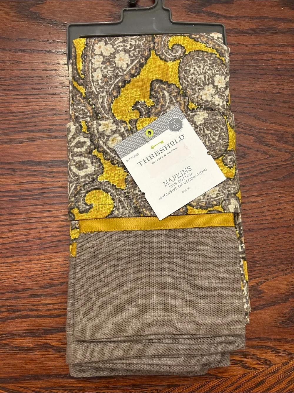 Threshold Yellow and Brown Paisley Cotton Napkin Set